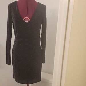 Forever 21 Shimmering Black Long Sleeve Dress